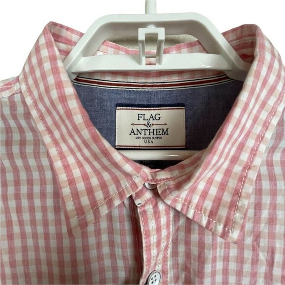 NWT Flag & Anthem Stitch Fix Men's XL Cape Cod Two Pocket Poplin Shirt Coral - Picture 2 of 9